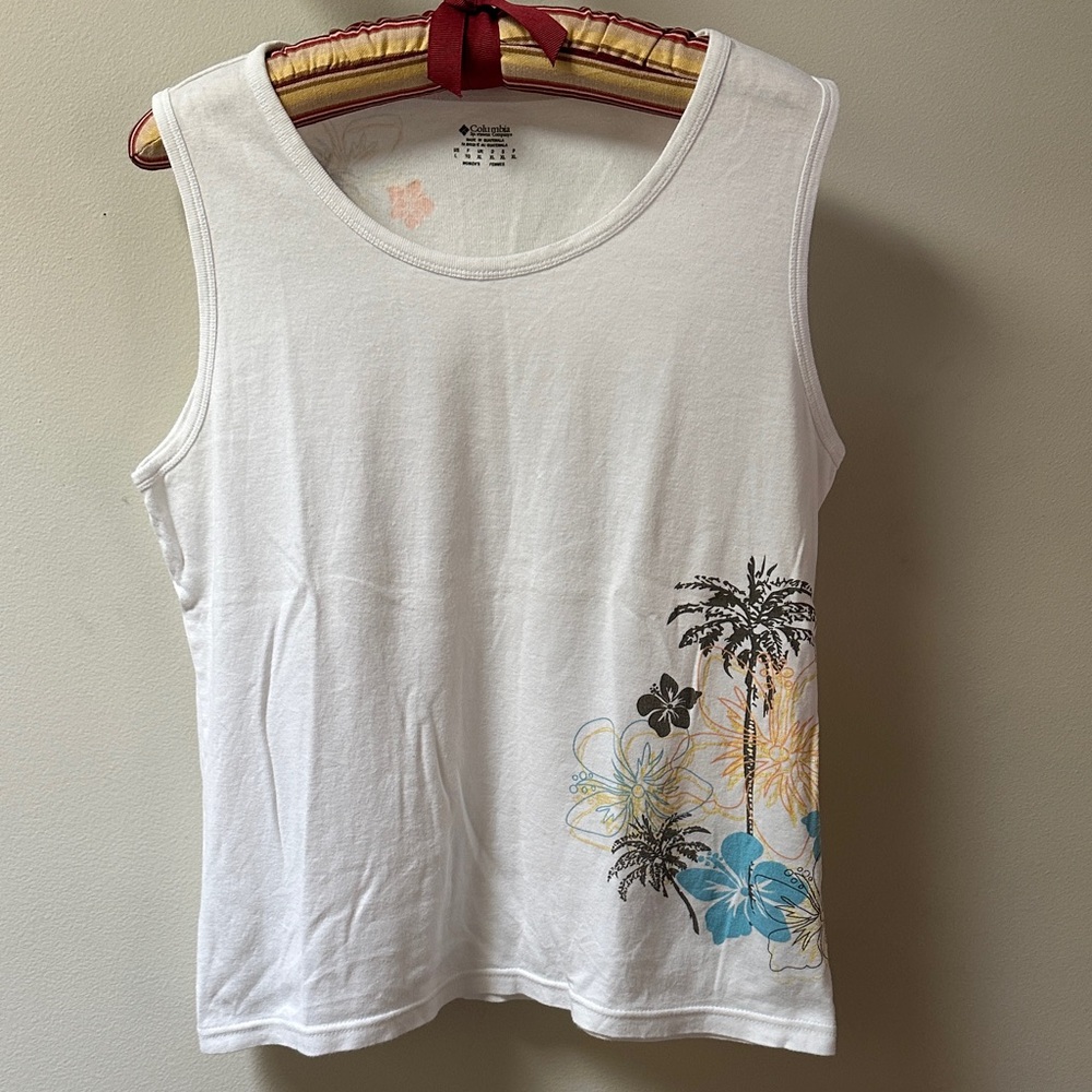 Columbia Women's White Tank Top with Floral Print